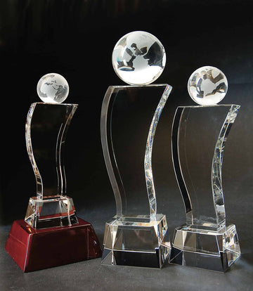 Crystal Award, Corporate Crystal Award, Custom globe award , crystal globe award
